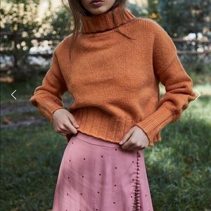 For Love and Lemons cozy orange sweater